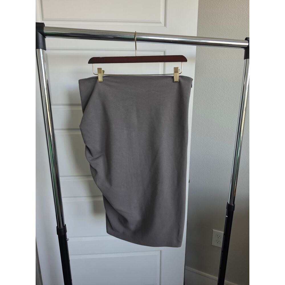 Brunello Cucinelli Cotton Blend Faux Wrap Knee Length Skirt Taupe Size 12